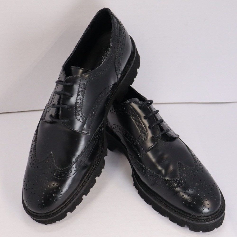 Lug Sole Brogue Florsheim Royal Imperial Wingtip Oxford Mens Black Leather EU 40